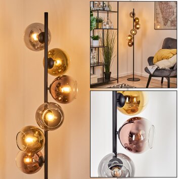 Koyoto Lampada a sfera, Lampada da terra 32 cm Oro, Chiaro, Ramato, Grigio fumo, 6-Luci
