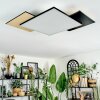 Barullu Plafoniera, Panel LED Aspetto del legno, Nero, Bianco, 1-Luce