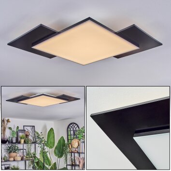 Barullu Plafoniera, Panel LED Nero, Bianco, 1-Luce