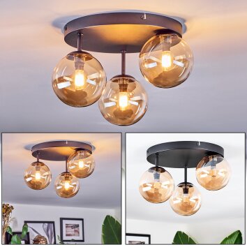 Chehalis Plafoniera, Lampada a sfera 30.5 cm Ambrato, 3-Luci