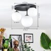 Chehalis Plafoniera, Lampada a sfera 30 cm Bianco, 3-Luci