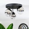 Chehalis Plafoniera, Lampada a sfera 30.5 cm Cromo, Chiaro, Grigio fumo, 3-Luci
