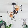 Koyoto Plafoniera, Lampada a sfera 31 cm Ambrato, Cromo, Chiaro, Grigio fumo, 4-Luci
