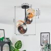 Koyoto Plafoniera, Lampada a sfera 31 cm Ambrato, Cromo, Grigio fumo, 4-Luci