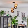Koyoto Plafoniera, Lampada a sfera 31 cm Ambrato, Cromo, Grigio fumo, 4-Luci