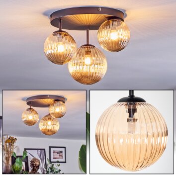 Chehalis Plafoniera, Lampada a sfera 32 cm Ambrato, 3-Luci Chehalis Plafoniera, Lampada a sfera 32 cm Ambrato, 3-Luci