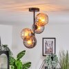 Koyoto Plafoniera, Lampada a sfera 31 cm Ambrato, Grigio fumo, 4-Luci