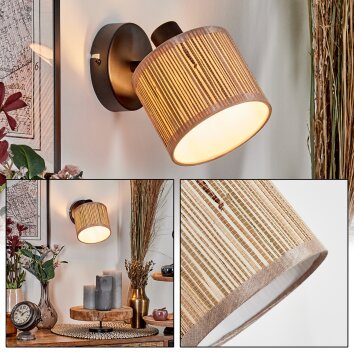 Bongal Applique, Faretto da parete Nero, 1-Luce