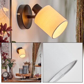Fallhagen Applique, Faretto da parete Nero, 1-Luce