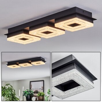 Walon Plafoniera LED Nero, 1-Luce