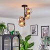 Koyoto Plafoniera, Lampada a sfera 31 cm Ambrato, Chiaro, Grigio fumo, 4-Luci
