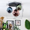 Chehalis Plafoniera, Lampada a sfera 32 cm Blu, Verde, Ramato, 3-Luci