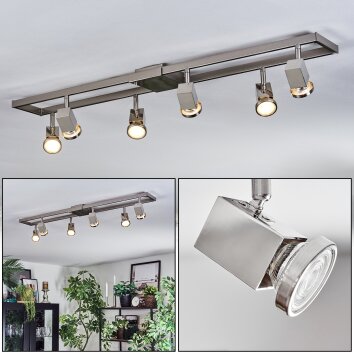 Danil Plafoniera, Faretto da soffitto LED Nichel opaco, 6-Luci