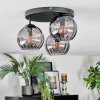 Koyoto Plafoniera, Lampada a sfera Grigio fumo, 3-Luci Koyoto Plafoniera, Lampada a sfera Grigio fumo, 3-Luci