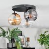 Koyoto Plafoniera, Lampada a sfera 30 cm Ambrato, Chiaro, Grigio fumo, 3-Luci