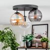 Koyoto Plafoniera, Lampada a sfera 30 cm Ambrato, Chiaro, Grigio fumo, 3-Luci