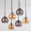 Koyoto Lampadario a sospensione, Lampada a sfera, Lampada a sospensione Ambrato, Grigio fumo, 6-Luci