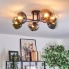Gastor Plafoniera, Lampada a sfera 62 cm Blu, Cromo, Verde, Chiaro, Ramato, Grigio fumo, 6-Luci
