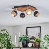 Haldor Plafoniera, Faretto da soffitto Cromo, Aspetto del legno, Nero, 4-Luci