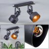 Tylar Plafoniera, Faretto da soffitto Nero, 2-Luci