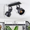 Tylar Plafoniera, Faretto da soffitto Nero, 2-Luci