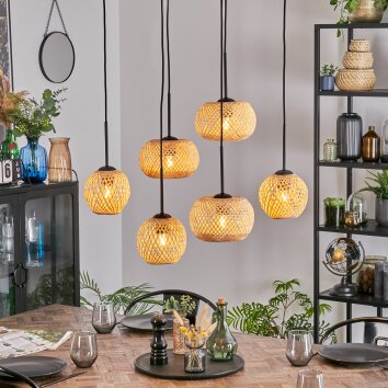 Bauro Lampadario a sospensione, Lampada a sfera, Lampada a sospensione Écru, 6-Luci