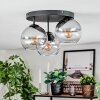 Koyoto Plafoniera, Lampada a sfera 30 cm Chiaro, Grigio fumo, 3-Luci