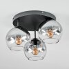 Koyoto Plafoniera, Lampada a sfera 30 cm Chiaro, Grigio fumo, 3-Luci