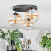 Gastor Plafoniera, Lampada a sfera 30 cm Ambrato, Chiaro, 3-Luci