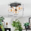 Gastor Plafoniera, Lampada a sfera 30 cm Ambrato, Chiaro, 3-Luci