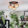 Gastor Plafoniera, Lampada a sfera 30 cm Ambrato, Chiaro, 3-Luci