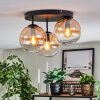 Gastor Plafoniera, Lampada a sfera 30 cm Ambrato, Chiaro, 3-Luci