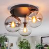 Gastor Plafoniera, Lampada a sfera Ambrato, Chiaro, Grigio fumo, 3-Luci
