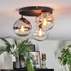 Gastor Plafoniera, Lampada a sfera Ambrato, Chiaro, Grigio fumo, 3-Luci