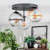 Gastor Plafoniera, Lampada a sfera Ambrato, Chiaro, Grigio fumo, 3-Luci