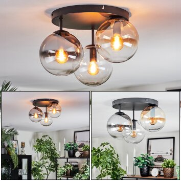 Gastor Plafoniera, Lampada a sfera Ambrato, Chiaro, Grigio fumo, 3-Luci Gastor Plafoniera, Lampada a sfera Ambrato, Chiaro, Grigio fumo, 3-Luci