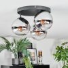 Gastor Plafoniera, Lampada a sfera Cromo, Chiaro, Grigio fumo, 3-Luci