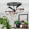 Gastor Plafoniera, Lampada a sfera Cromo, Chiaro, Grigio fumo, 3-Luci