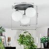 Gastor Plafoniera, Lampada a sfera Bianco, 3-Luci