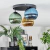 Koyoto Plafoniera, Lampada a sfera Blu, Oro, Verde, 3-Luci