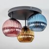 Koyoto Plafoniera, Lampada a sfera 30 cm Blu, Oro, Ramato, 3-Luci