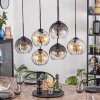 Koyoto Lampadario a sospensione, Lampada a sfera, Lampada a sospensione Ambrato, Chiaro, Grigio fumo, 6-Luci