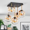 Gastor Plafoniera, Lampada a sfera Oro, Nero, 5-Luci