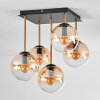 Gastor Plafoniera, Lampada a sfera Oro, Nero, 5-Luci