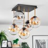 Gastor Plafoniera, Lampada a sfera Oro, Nero, 5-Luci