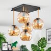 Gastor Plafoniera, Lampada a sfera Oro, Nero, 5-Luci