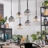 Koyoto Lampadario a sospensione, Lampada a sfera, Lampada a sospensione Ambrato, Chiaro, Grigio fumo, 6-Luci
