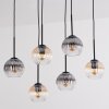Koyoto Lampadario a sospensione, Lampada a sfera, Lampada a sospensione Ambrato, Chiaro, Grigio fumo, 6-Luci