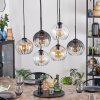 Koyoto Lampadario a sospensione, Lampada a sfera, Lampada a sospensione Ambrato, Chiaro, Grigio fumo, 6-Luci