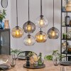 Koyoto Lampadario a sospensione, Lampada a sfera, Lampada a sospensione Ambrato, Chiaro, Grigio fumo, 6-Luci